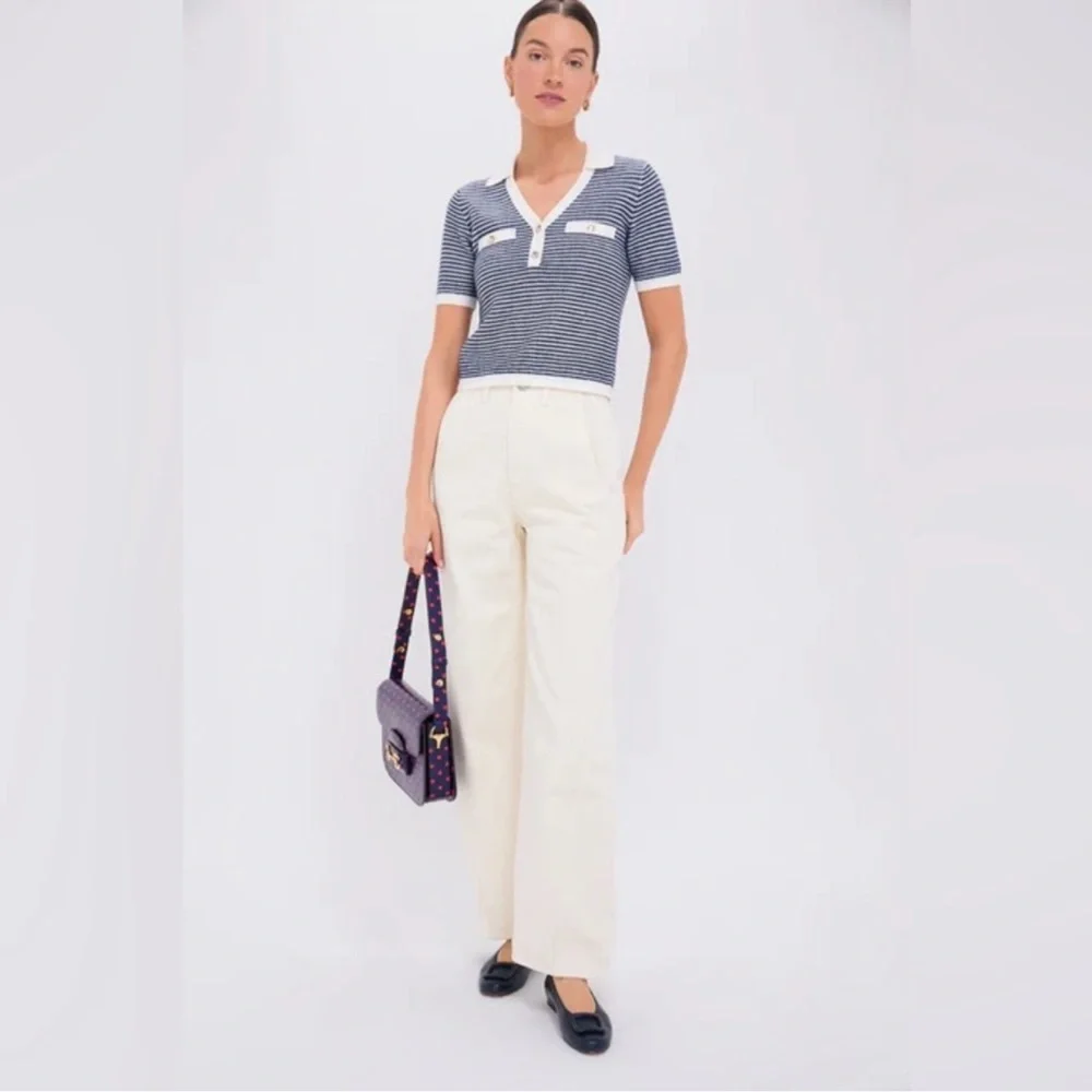 APIECE APART Meridian Straight Leg Relaxed Jean Size 30 Ecru Cream High Waist